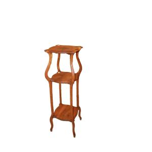 Tavolino alto a trespolo porta piante francese della seconda metà del 1800 in legno di noce