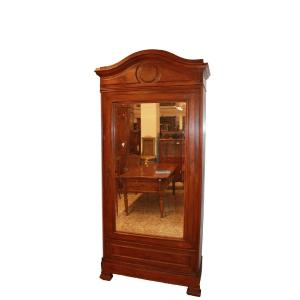 Armadio a 1 Anta con specchio Luigi Filippo del 1800