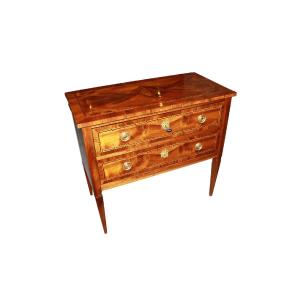 Piccolo Cassettone Comoncino Stile Luigi XVI del 1800 in Noce