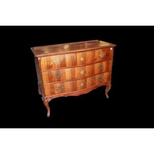 Comò italiano veneto di fine 1700, stile Luigi XV , in legno di noce