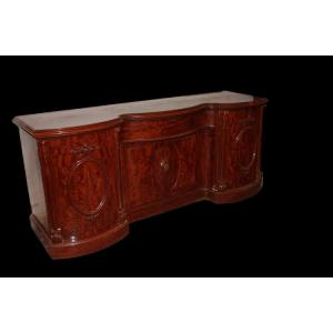 Grande servante credenza inglese della seconda metà del 1800, stile Vittoriano, in legno di mog