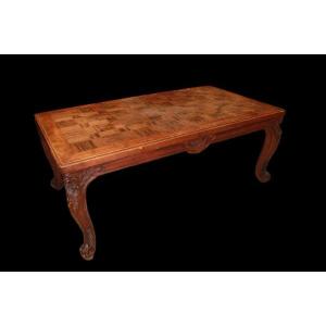 Grande tavolo francese rettangolare allungabile della seconda metà del 1800, stile  Provenzale,