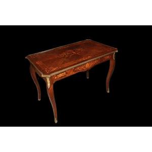 Scrittoio francese della seconda metà del 1800, stile Luigi XV, in legno di palissandro