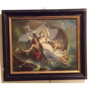 Olio su tela raffigurante scena mitologica. Provenienza: Est Europa Epoca: 2 metà sec. XIX. Dim