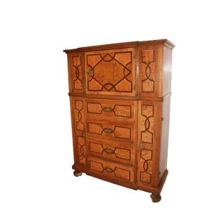 Credenza Stile Biedermeier in Legno di Olmo Nord Europa XIX secolo