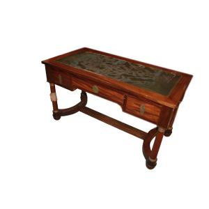 Scrivania Stile Impero Francese del 1800 in Mogano