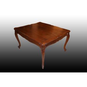Tavolo quadrato allungabile francese di fine 1800. stile Provenzale, in legno di noce