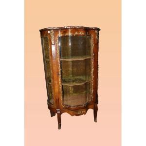 Vetrina francese della seconda metà del 1800, stile Luigi XV, in legno di palissandro