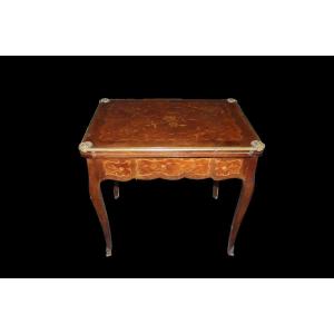 Elegante tavolino da gioco francese in stile Transizione, fine XIX secolo