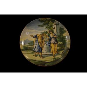 Piatto francese in maiolica decorata - XIX secolo