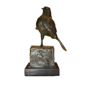 Scultura Portoghese Firmata Milo XX secolo raffigurante Gardellino