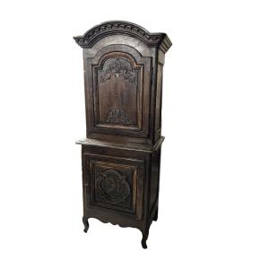 Coppia di Credenzini Alti Provenzale in Legno di Castagno XIX secolo