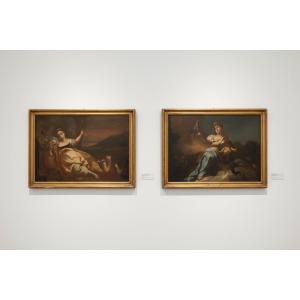 Coppia di Oli su tela Raffiguranti Allegorie XVIII secolo