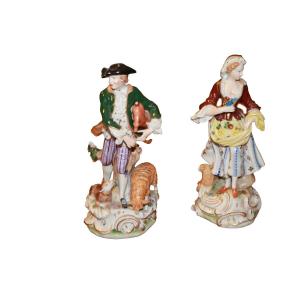 Coppia di figure di porcellana Tedesche Manifattura Meissen