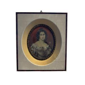 Dipinto su Miniatura raffigurante Dama XIX secolo