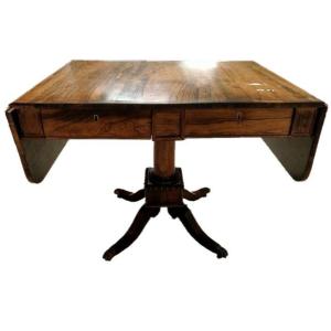 Tavolino stile Regency in palissandro con alette