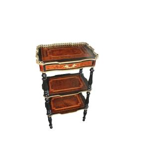 Etagere Tavolino con Ripiani e Cassetto Stile Napoleone III del 1800