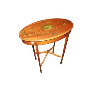 Tavolino satinwood con pitture