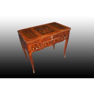 Bellissima toilette francese riccamente intarsiata di metà 1800