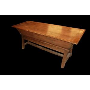 Grande Madia Porta Farina del 1800 Francese in legno di noce