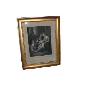 Stampa Francese del 1800 Raffigurante la Sacra Famiglia