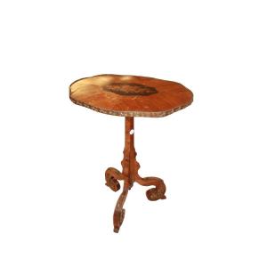 Tavolino francese a vela in bois de rose, stile Luigi XV, seconda metà del XIX secolo