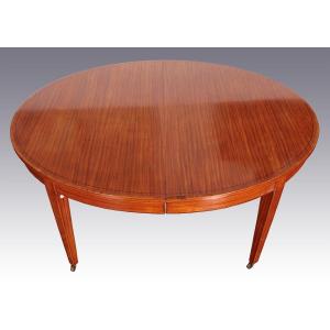 Table ovale EXTENSIBLE De Style Anglais 1800 Sheraton En Bois De  Satin Wood