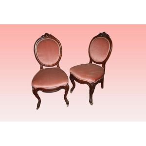 Suite De 8 Chaises De Style Louis Philippe En Acajou Des Années 1800