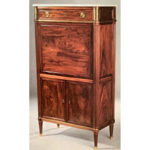 Mahogany Secretary Stamped Ln Malle