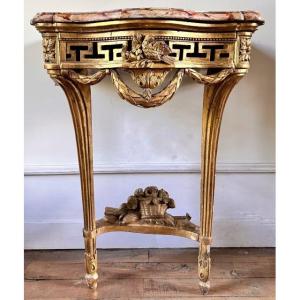 Louis XVI Console In Gilded Wood