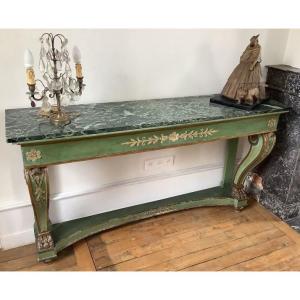 Curved Console Table In Lacquered Wood