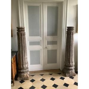 Pair Of 18th-century Carved Wooden Columns
