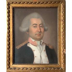 Portrait Of An Officer, French School, 18th Century, Pastel