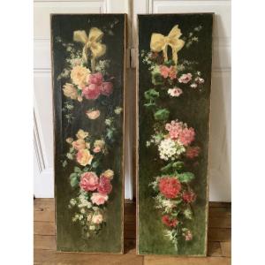 Pair Of Oil Paintings On Canvas By Elisabeth Martin Des Amoignes (1858-1936)