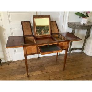 Dressing Table In Marquetry Louis XVI Period