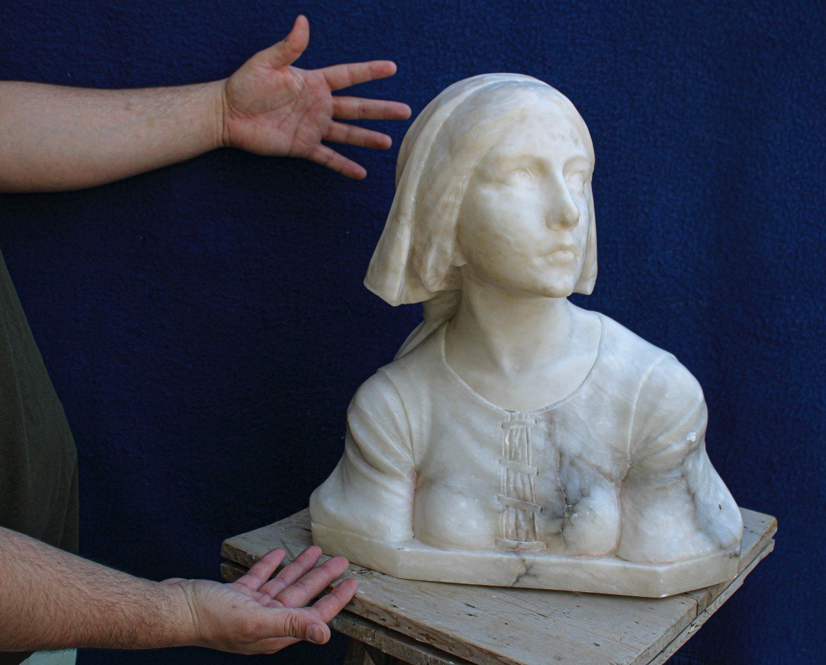 Busto Giovanna D'arco Marmo -photo-4