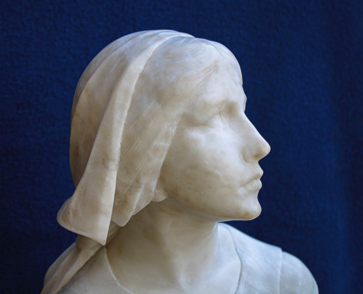 Busto Giovanna D'arco Marmo -photo-3
