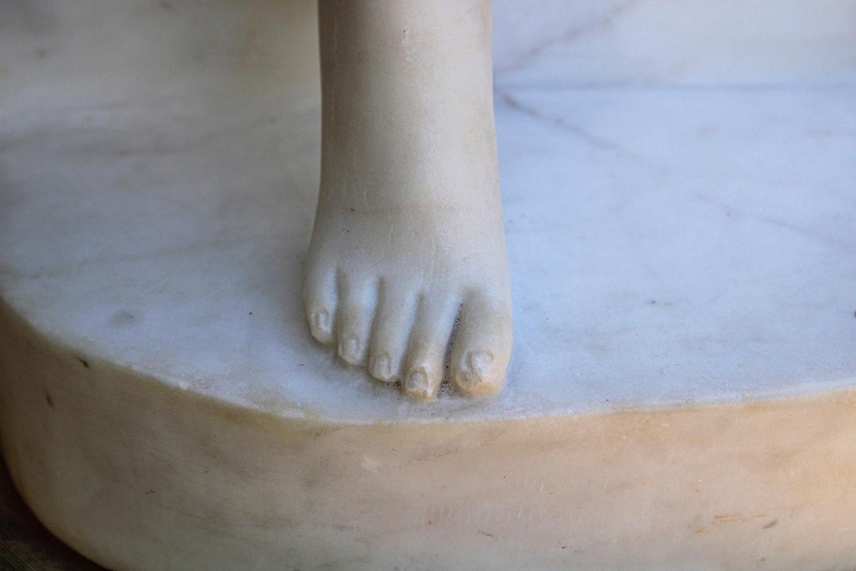 Grande Statua fanciulla Classica Marmo Carrara -photo-3