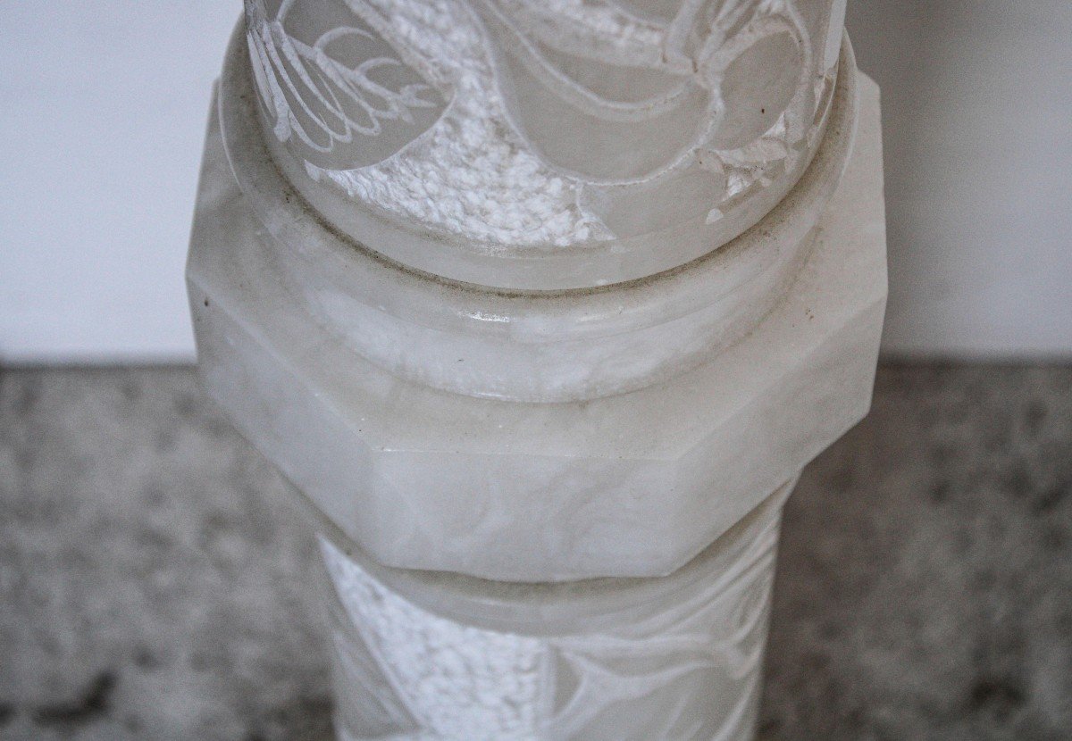 Colonna Antica con rose scolpite Marmo-photo-8