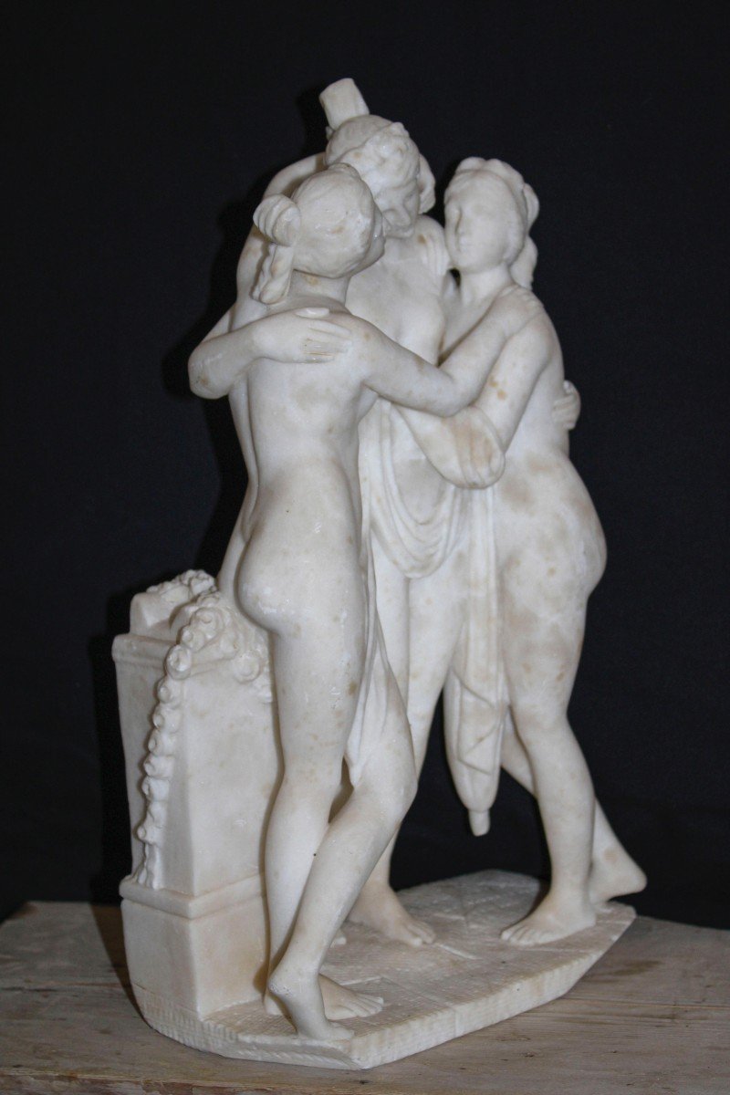 Statua Rappresentante Le Tre Grazie Secondo Il Modello di Antonio Canova (1757-1822)-photo-3
