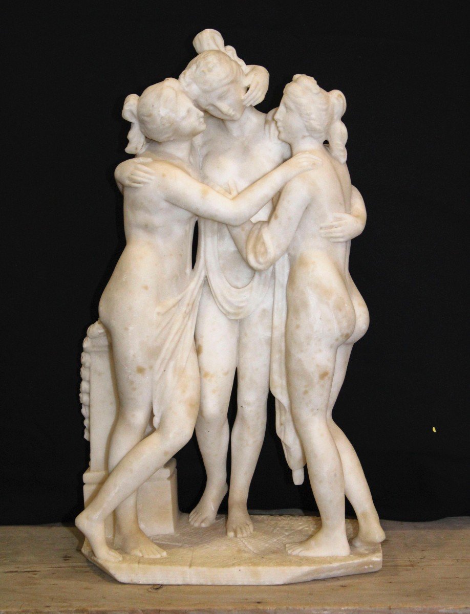 Statua Rappresentante Le Tre Grazie Secondo Il Modello di Antonio Canova (1757-1822)-photo-4