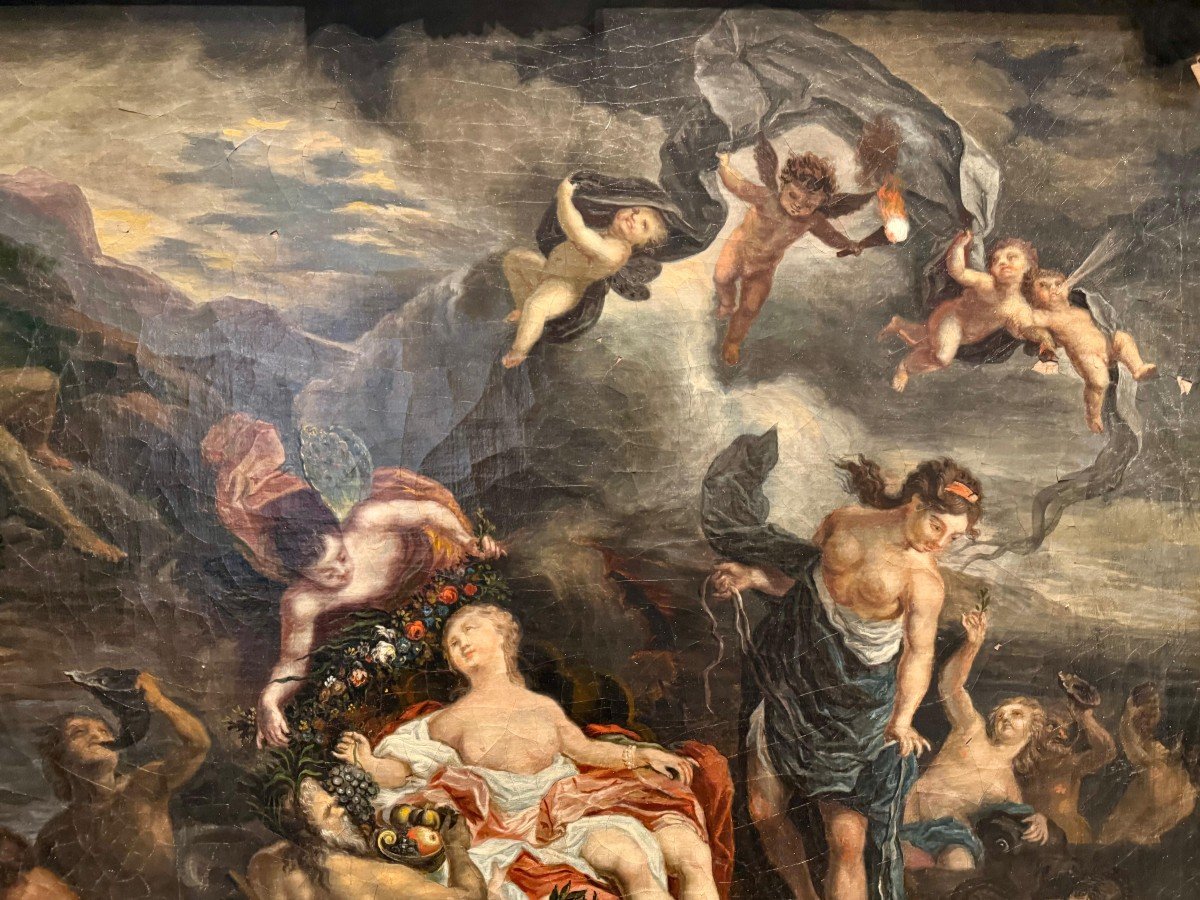 Il Trionfo di Galatea Olio su tela del XVIII° secolo-photo-2