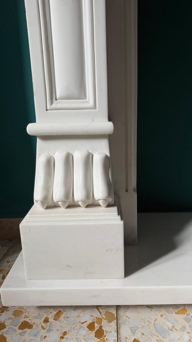 Cornice Camino Marmo Bianco statuario di CARRARA -photo-3