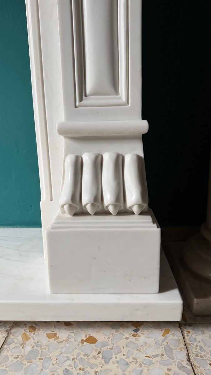 Cornice Camino Marmo Bianco statuario di CARRARA -photo-4