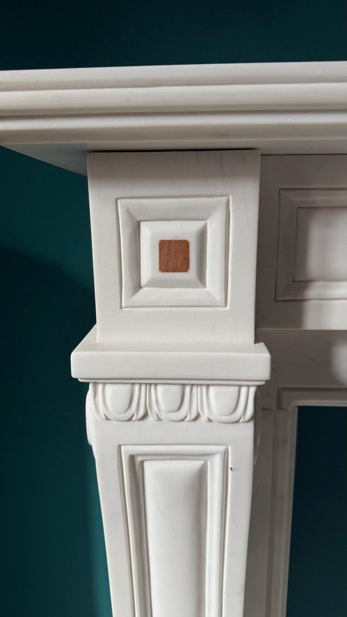 Cornice Camino Marmo Bianco statuario di CARRARA -photo-8
