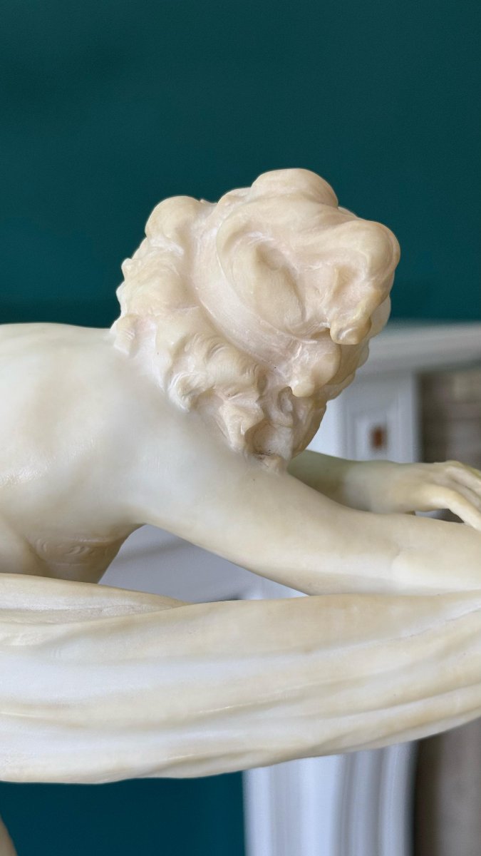 Statua raffigurante una giovane Danzatrice Orientale Marmo Bianco di Carrara -photo-1