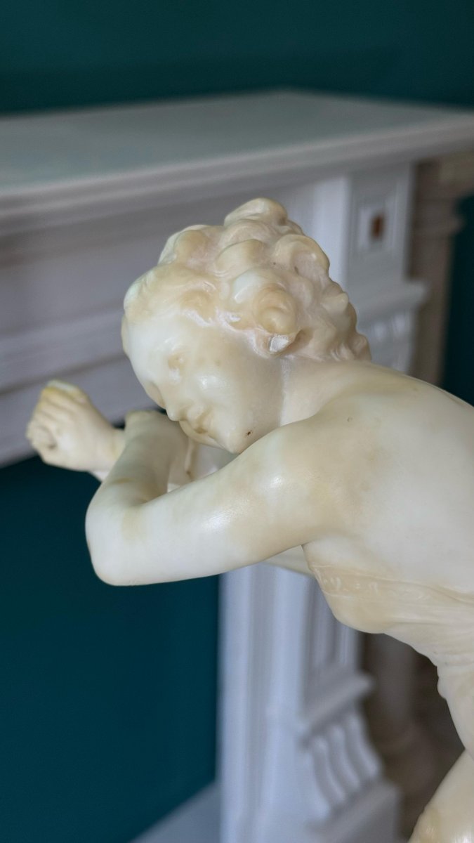 Statua raffigurante una giovane Danzatrice Orientale Marmo Bianco di Carrara -photo-3