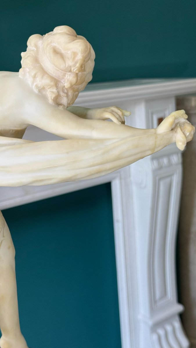 Statua raffigurante una giovane Danzatrice Orientale Marmo Bianco di Carrara -photo-5