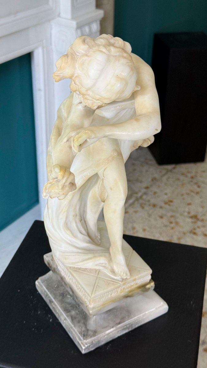 Statua raffigurante una giovane Danzatrice Orientale Marmo Bianco di Carrara -photo-8