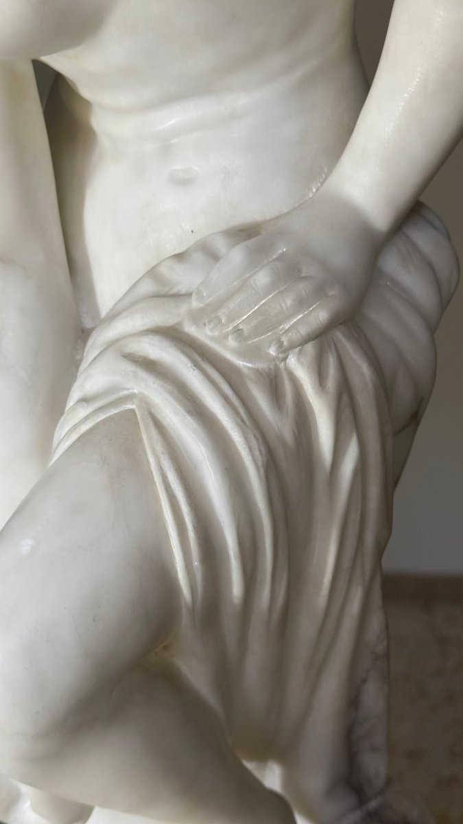 Statua raffigurante una fanciulla nuda (Baigneuse) , Allegrain, Marmo Carrara -photo-7